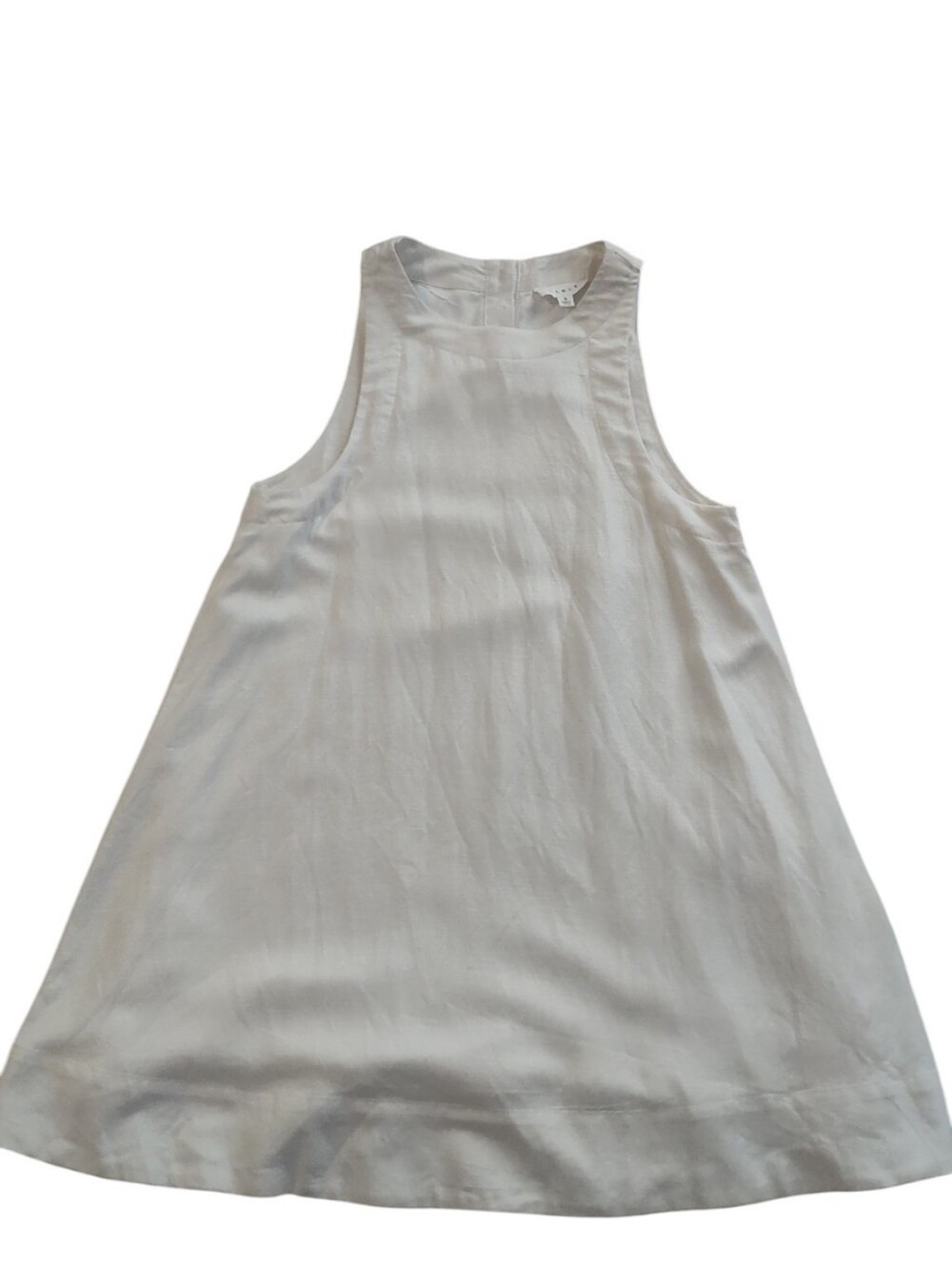MARBLE White Linen Lined Sleeveless Dress Minimalist Size Small